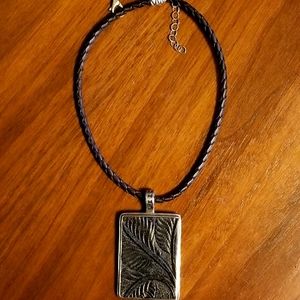 RARE Silpada Sterling & Leather Necklace